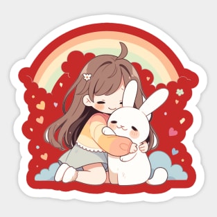 girl rabbit Sticker